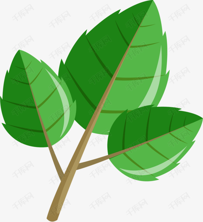 卡通树叶的素材免抠树叶绿叶矢量图装饰矢量装饰装饰画