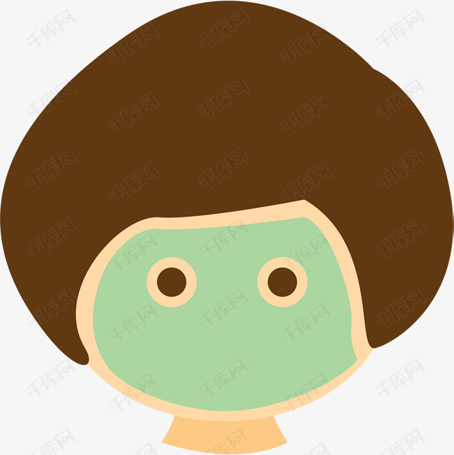 卡通手绘矢量美容面膜人物头像素材图片免费下