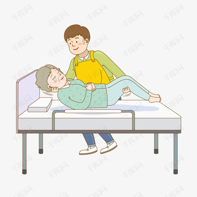 抱着瘫痪的妈妈睡在床上