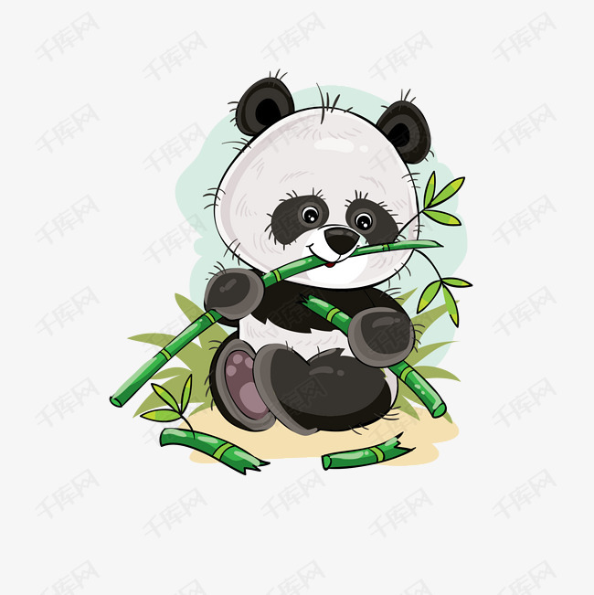 卡通手绘熊猫免抠素材