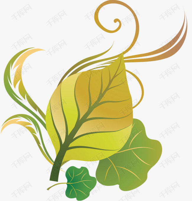 叶子的素材免抠叶子花黄叶矢量素材