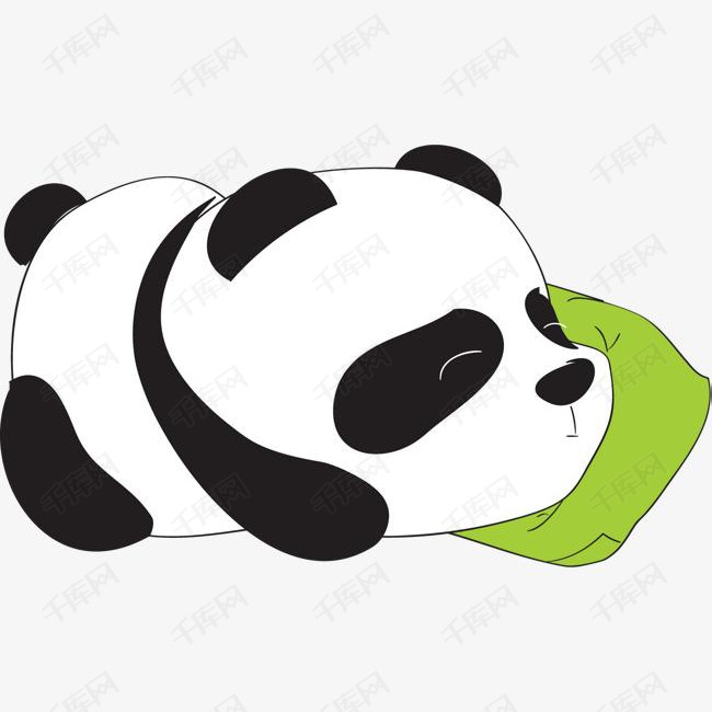 趴在枕头上睡觉的熊猫的素材免抠大熊猫枕头睡觉可爱动漫动物