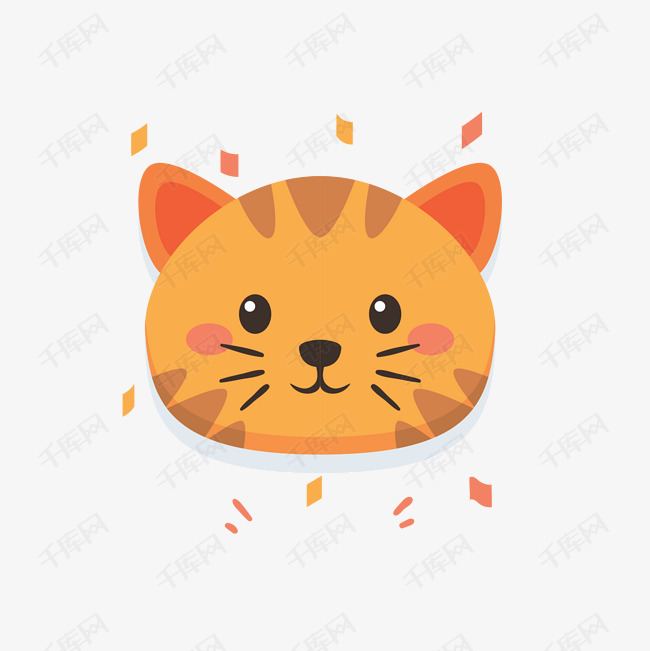 零碎纸小猫头像免抠素材