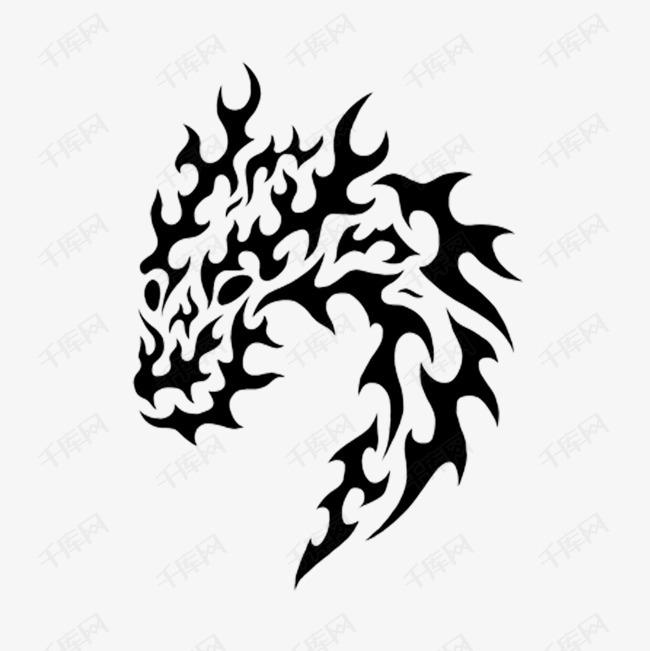 精美龙头纹身刺青免抠图