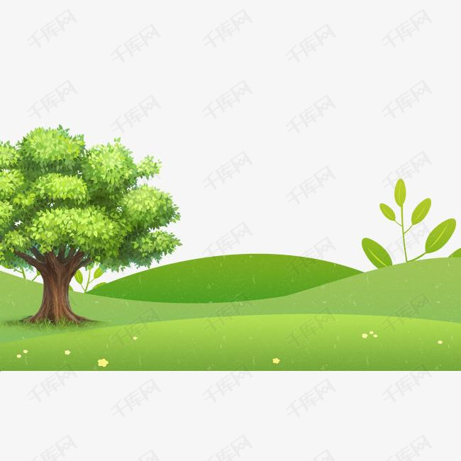 绿色草地树木背景