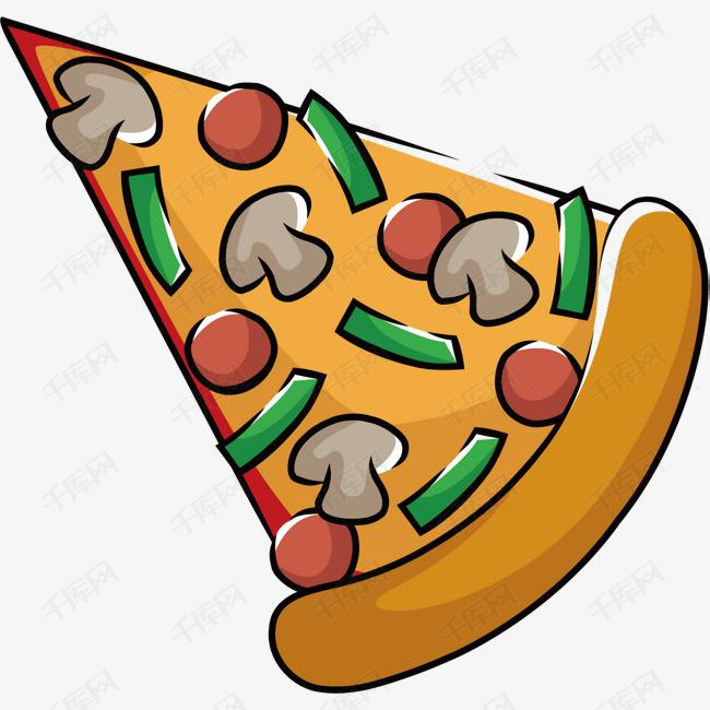 矢量图三角形披萨的素材免抠矢量图卡通手绘水彩食物美食三角形