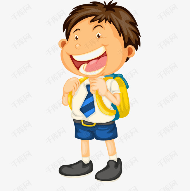 卡通背书包的儿童人物设计素材图片免费下载_
