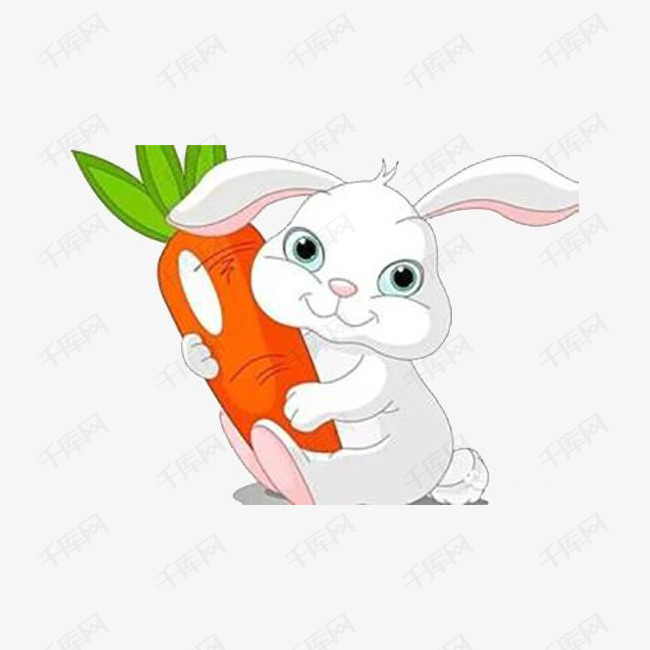 卡通可爱小兔子的素材免抠卡通可爱小兔子胡箩卜