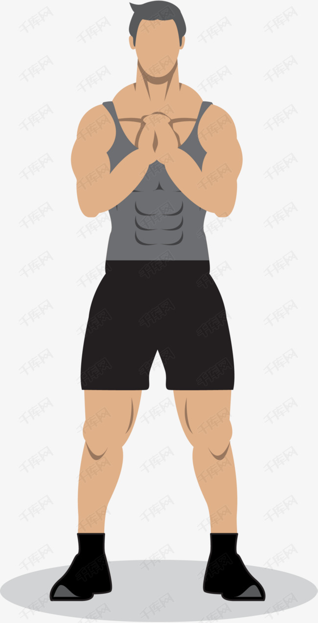 灰色健身房强壮男人