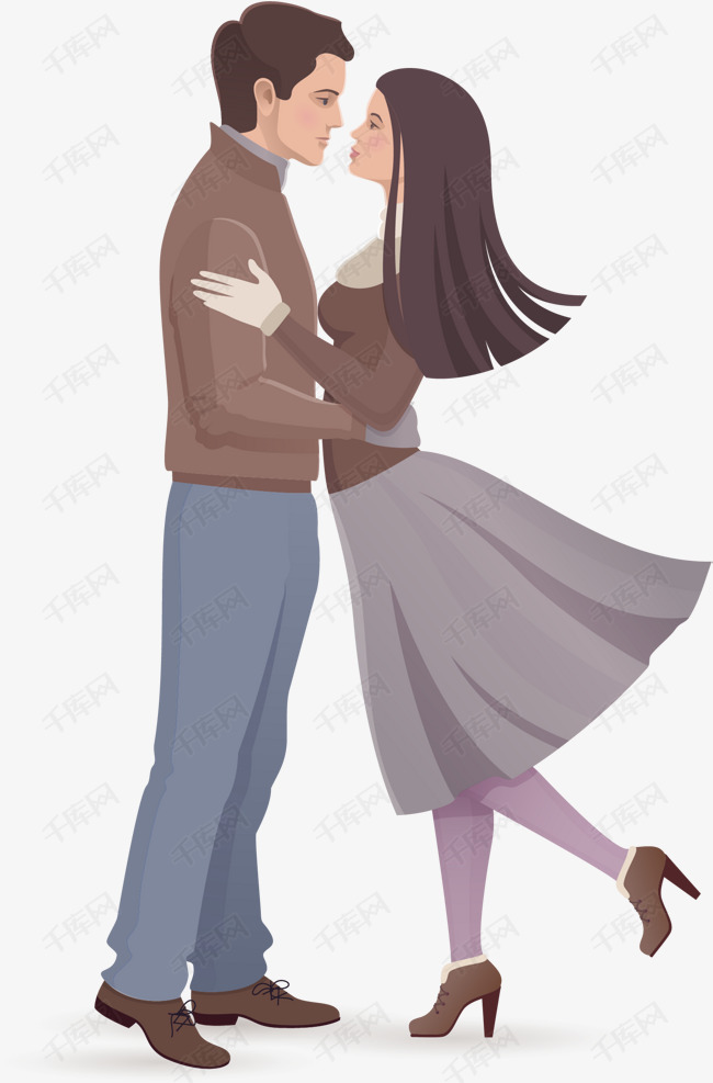卡通人物男女的素材免抠卡通人物男女拥抱爱情免抠png