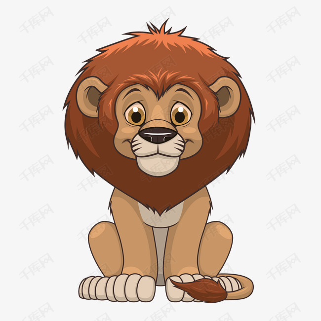 卡通可爱的狮子psn分层的素材免抠狮子动物可爱的狮子深林之王卡通