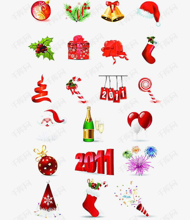 可爱圣诞节元素矢量素材图片免费下载_高清节日素材