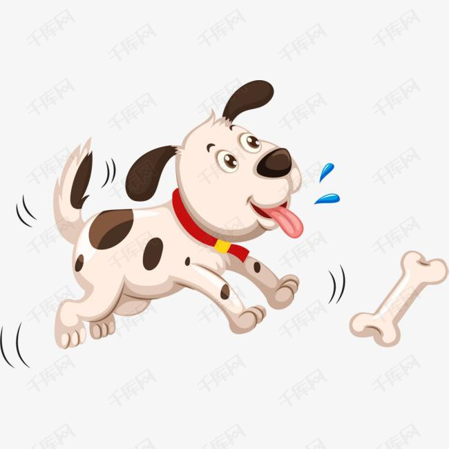 奔跑的可爱小狗免抠素材