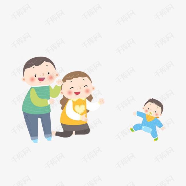 卡通父母和孩子免抠图素材图片免费下载_高清png_千库