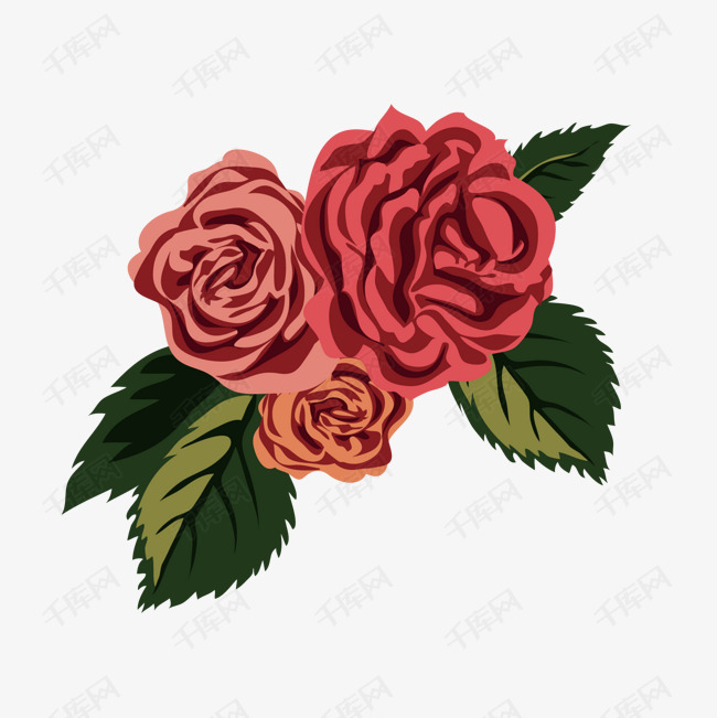 手绘玫瑰花的素材免抠手绘玫瑰花矢量素材玫瑰花手绘矢量素材