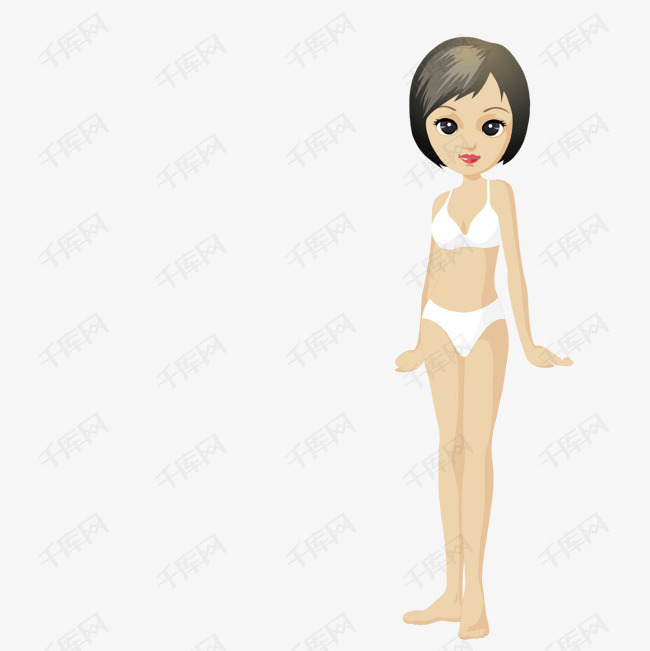穿内衣卡通_美女只穿内衣