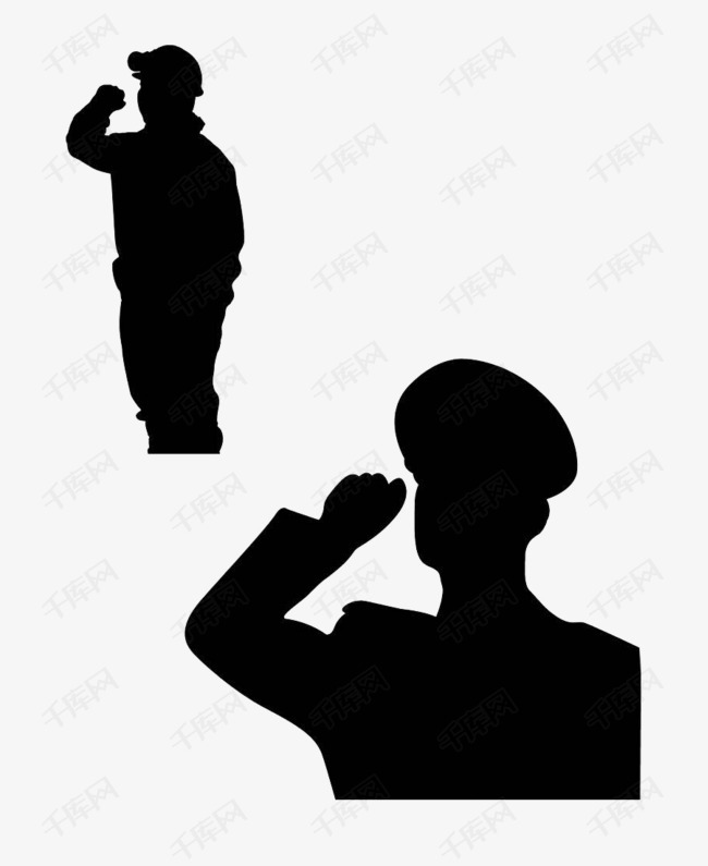 剪纸风格人物举起右拳头宣誓发誓手势矢量图案