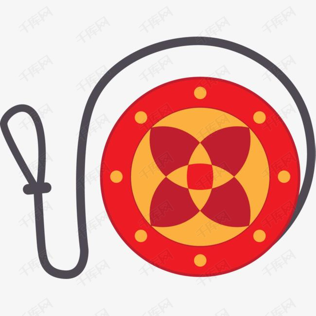 红色花纹玩具溜溜球