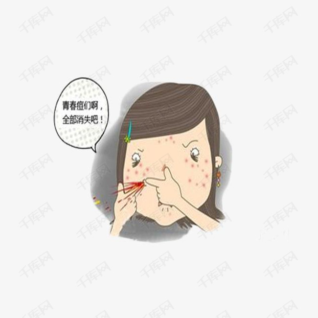 挤痘痘飚血女孩夸张素材图片免费下载_高清p