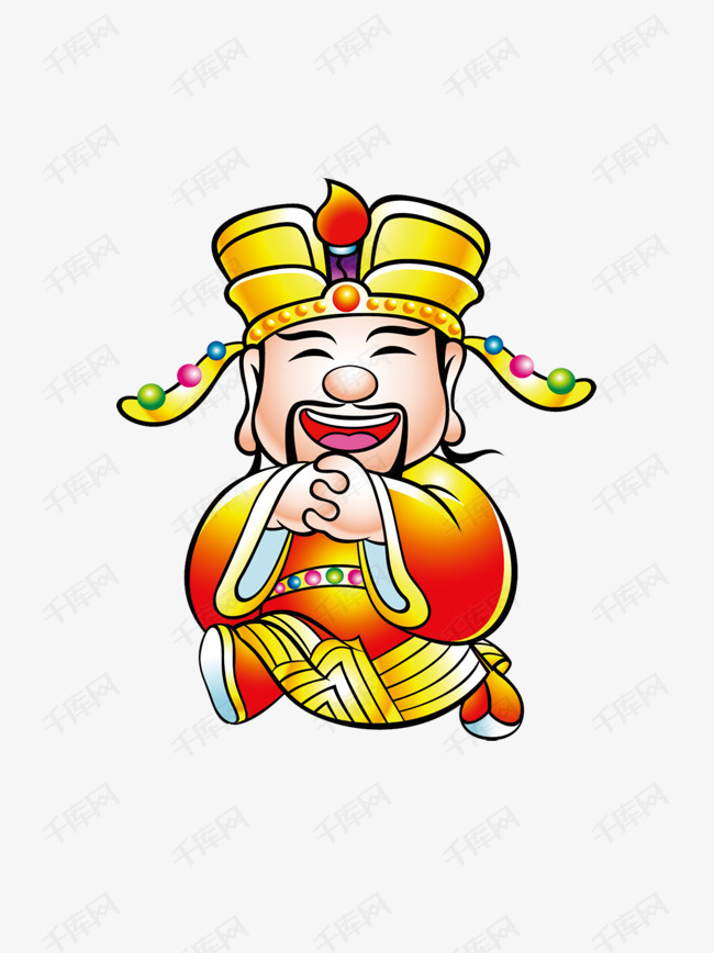 卡通拜年的财神爷人物设计