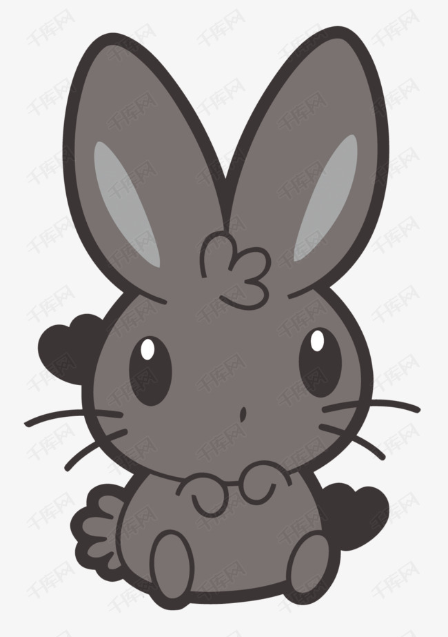 矢量小灰兔的素材免抠兔子可爱矢量兔子卡通手绘兔子免扣png图