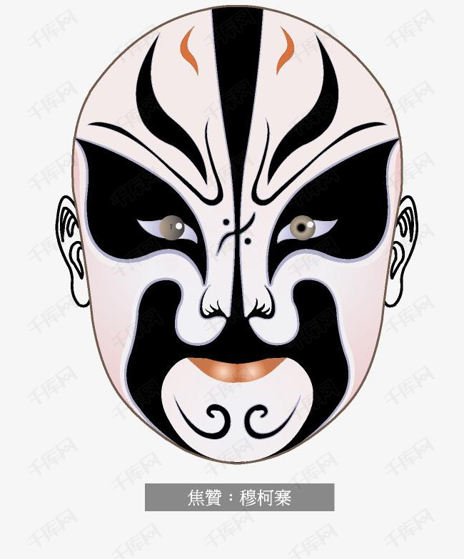 卡通简约戏曲脸谱广告装饰设计