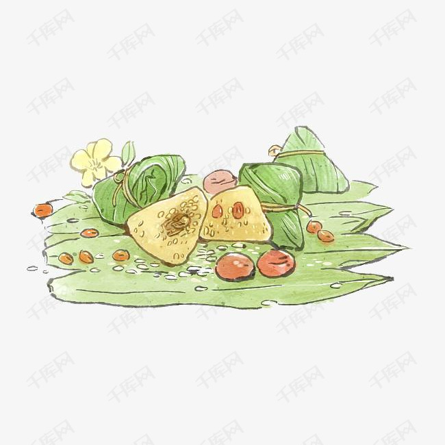 手绘装饰插图端午节粽子插画