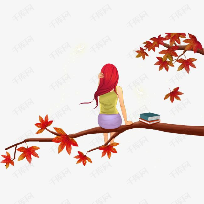 坐在树上的女孩素材图片免费下载_高清psd_千库网