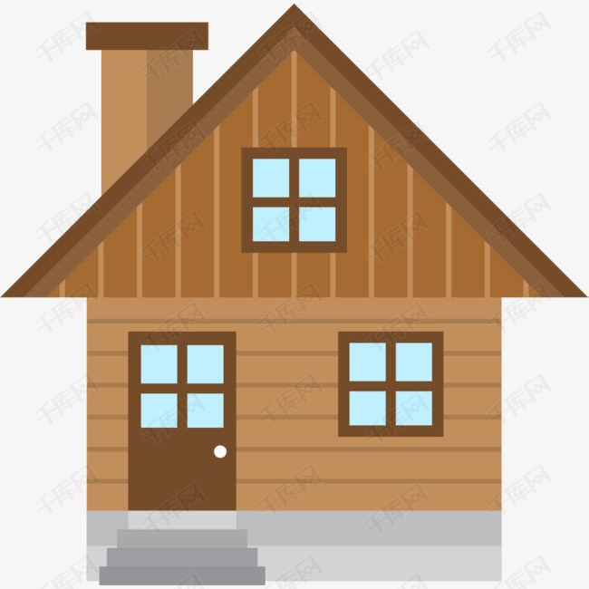 卡通小木屋的素材免抠小木屋别墅小屋森林小屋卡通房子建筑木质结构