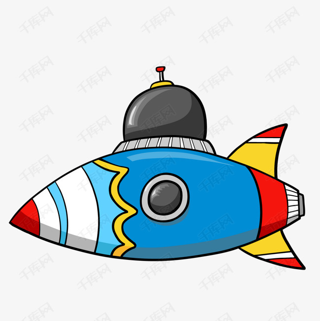 卡通手绘宇宙飞船的素材免抠矢量图手绘彩绘卡通宇宙飞船科幻