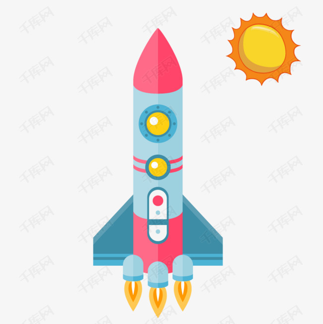 创意火球火箭太空航天矢量素材