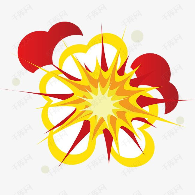 炮弹爆炸红色火焰