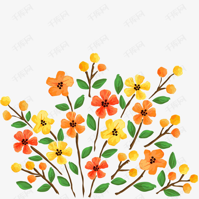 装饰矢量花束插画的素材免抠装饰图案矢量图鲜花花束手绘插画花卉