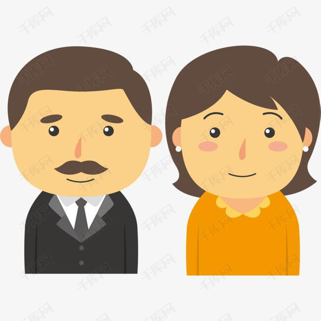 卡通婚礼爸爸妈妈