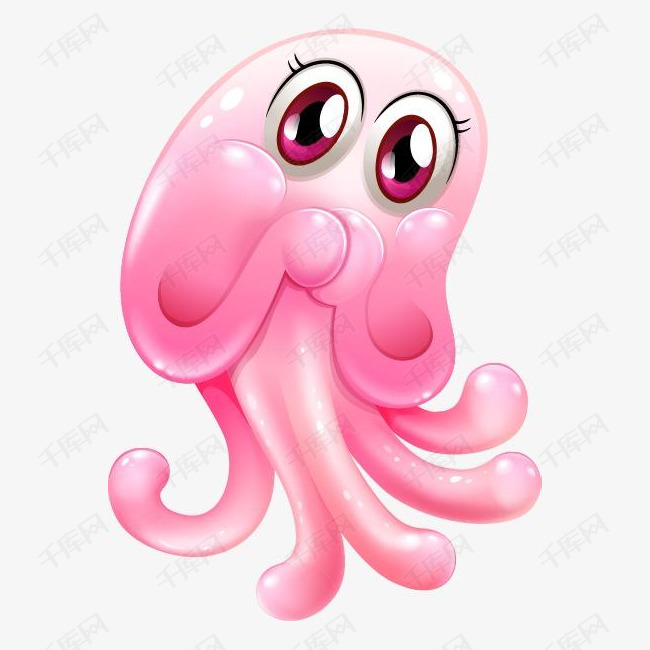 粉色章鱼的素材免抠可爱章鱼卡通章鱼章鱼素材