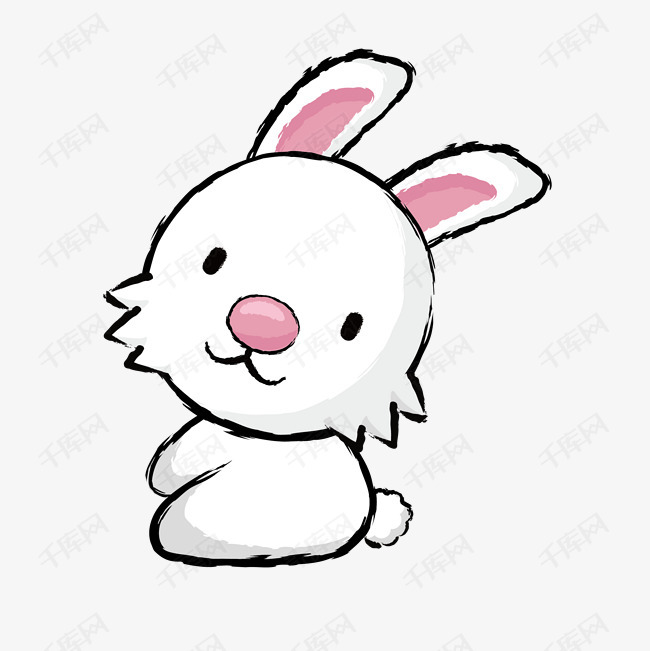 可爱的小白兔的素材免抠小白兔动物兔子手绘白兔卡通小白兔矢量小白兔
