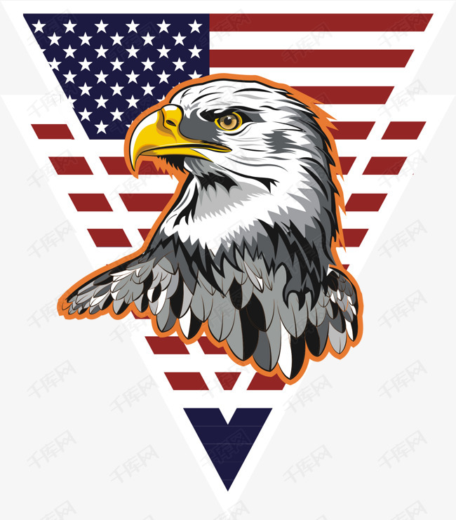 美国星条旗白头鹰的素材免抠美国国旗三角形星条旗白头鹰老鹰美国鹰
