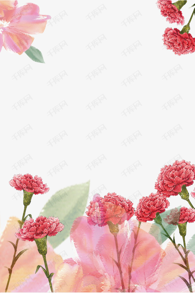 母亲节康乃馨主题边框的素材免抠母亲节感恩母亲节感恩有你母爱慈母母