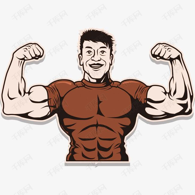 肌肉猛男人物插画