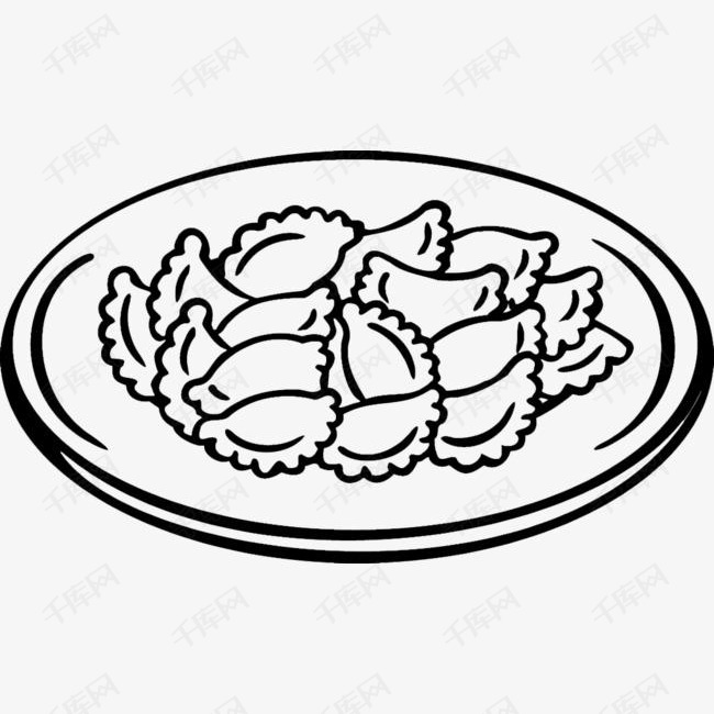 简笔画饺子