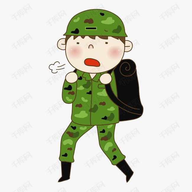 负重跑步的军人免抠图的素材免抠男人军人跑步负重训练气喘吁吁卡通