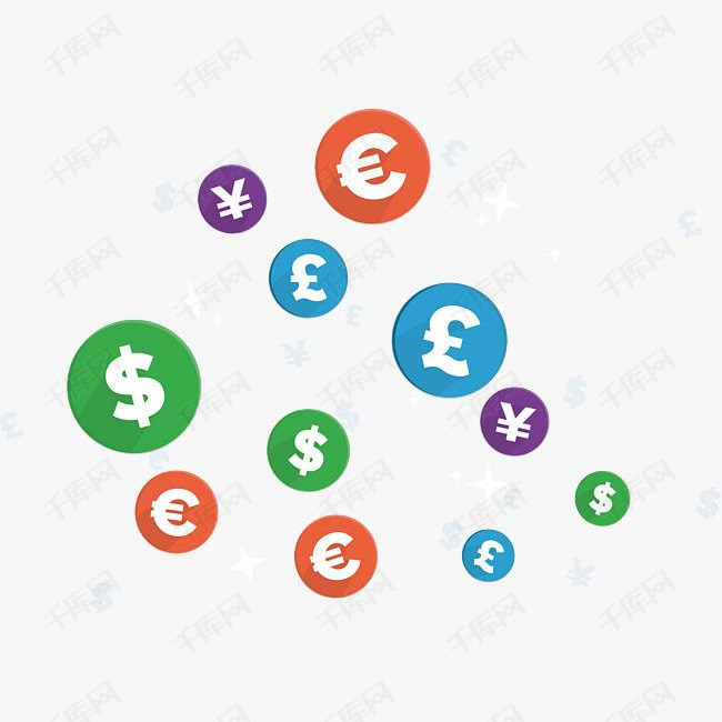 精美创意货币图标符号矢量图