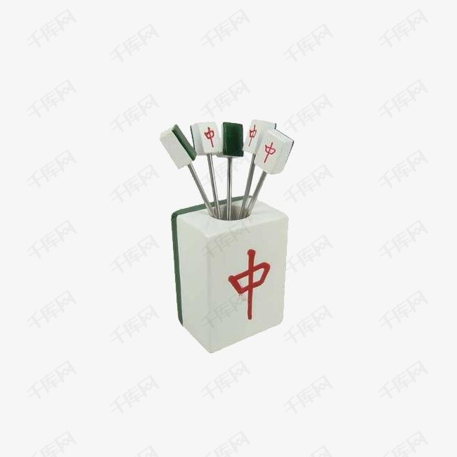 麻将红中手绘