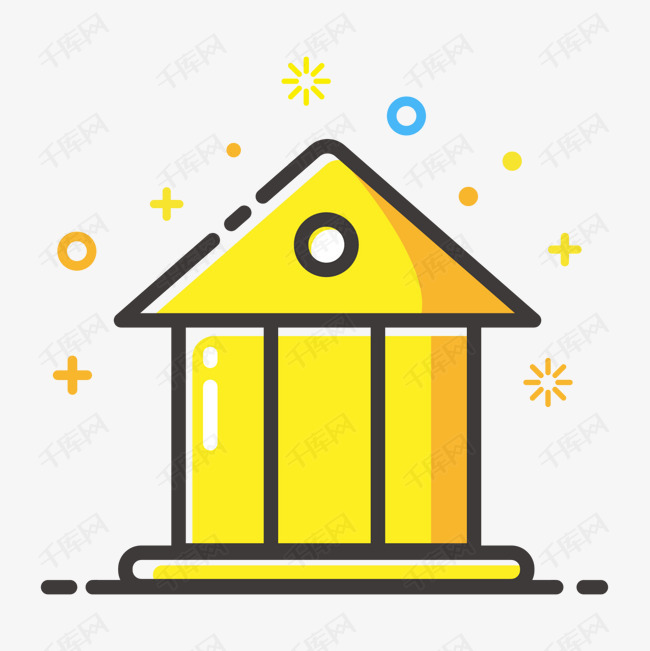 黄色手绘几何建筑房屋元素的素材免抠黄色手绘几何建筑房屋三角形