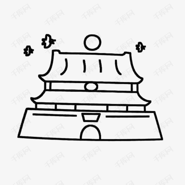小鸟故宫手绘