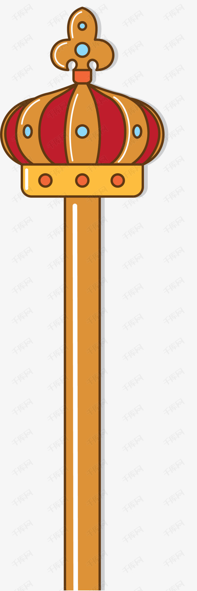 皇冠矢量卡通权杖