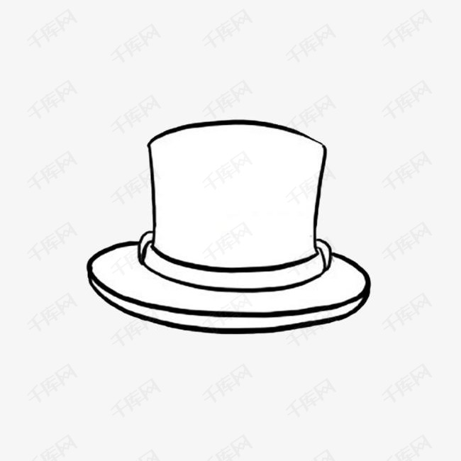 侧面高顶帽子简笔画图案