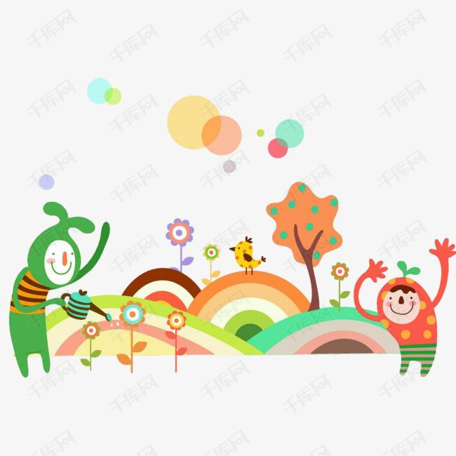 可爱童趣手绘画风的素材免抠童趣可爱手绘画风