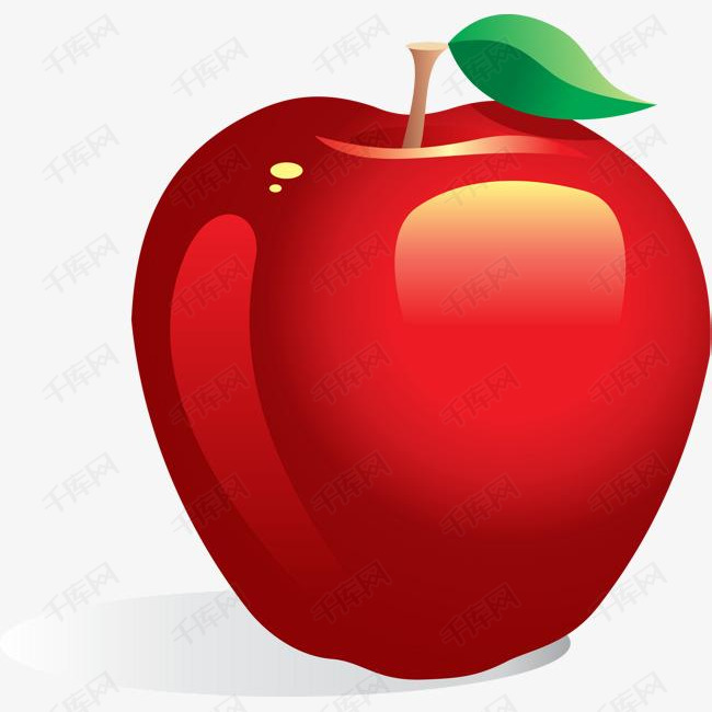红苹果卡通矢量手绘