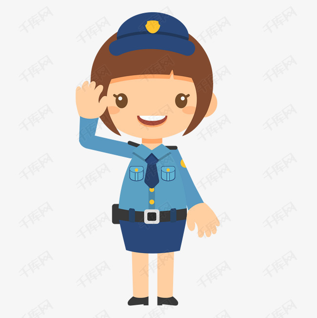 可爱的女警察免抠素材的素材免抠警察可爱可爱警察警花敬礼卡通警察